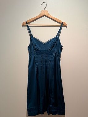 AE Silk Party Dress in Skipper Blue